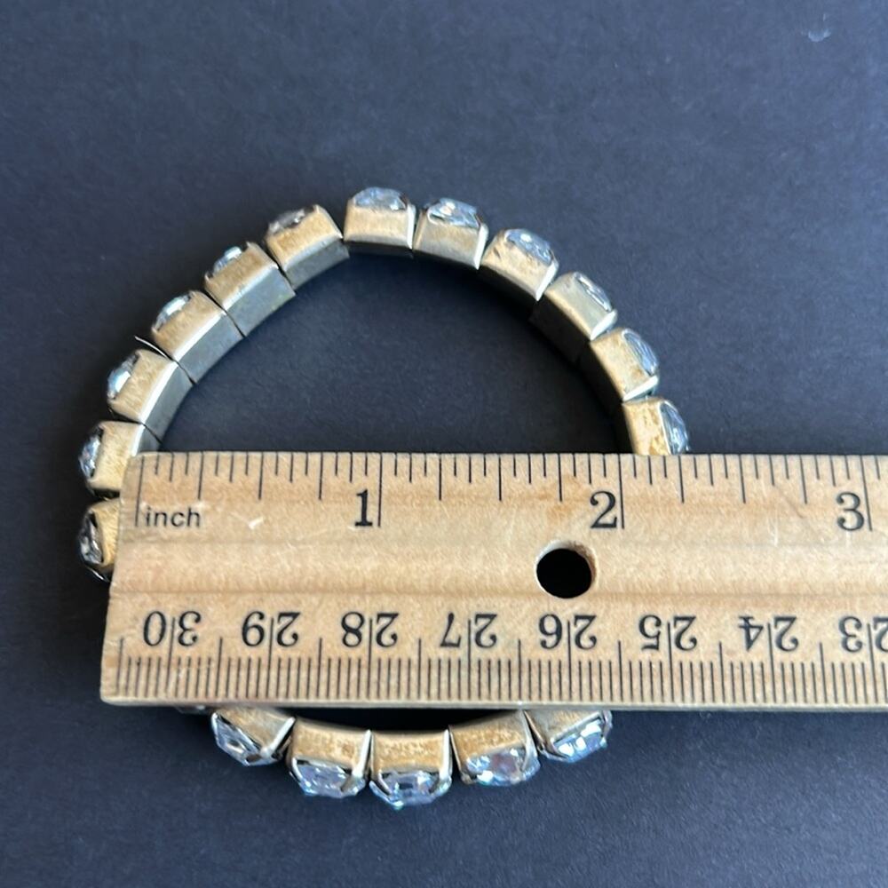 Women’s vintage gold tone crystal rhinestone‎ bracelet one size stretches - Picture 8 of 8
